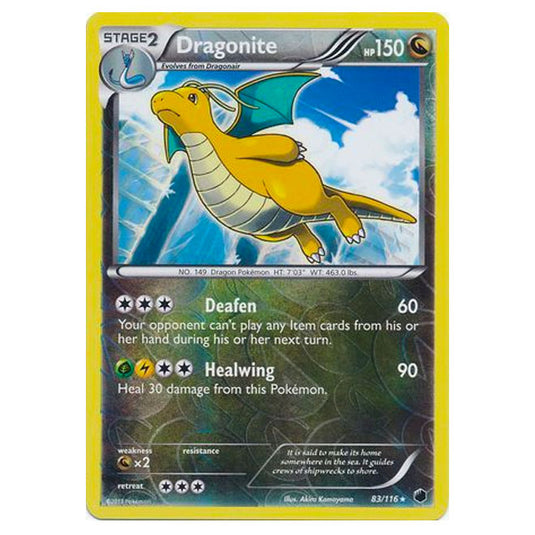 Pokemon - Black & White - Plasma Freeze - (Reverse Holo) Dragonite - 83/116