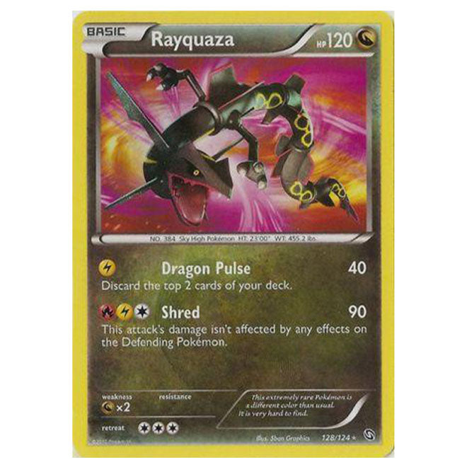 Pokemon - Black & White - Dragons Exalted - Rayquaza Secret Rare - 128 Pokemon - Black & White - Dragons Exalted - Rayquaza Secret Rare - 128