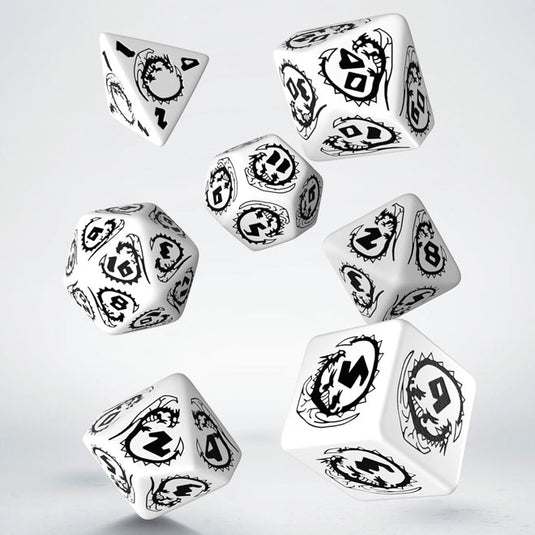 Dragons White & Black Dice Set