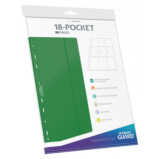 Ultimate Guard - 18-Pocket Pages - Side Loading Green (10)