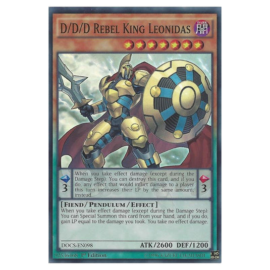 Yu-Gi-Oh! - Dimension of Chaos - D/D/D Rebel King Leonidas (Super Rare) DOCS-EN098