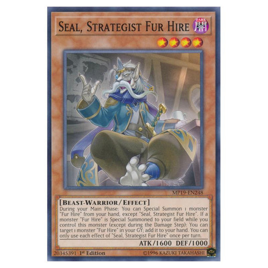 Yu-Gi-Oh! - 2019 Gold Sarcophagus Tin Mega Pack - Seal, Strategist Fur Hire (Common) MP19-EN248