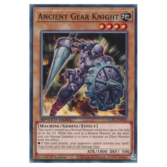 Yu-Gi-Oh! - Speed Duel GX - Duel Academy Box - Ancient Gear Knight (Common) SGX1-END10