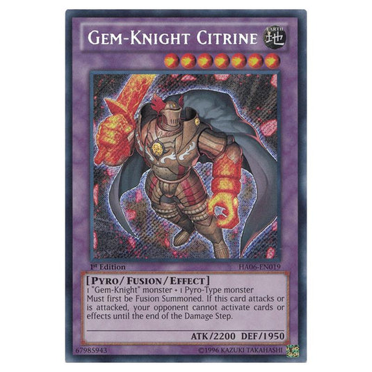 Yu-Gi-Oh! - Hidden Arsenal 6 - Omega Xyz - Gem-Knight Citrine (Secret Rare) HA06-EN019