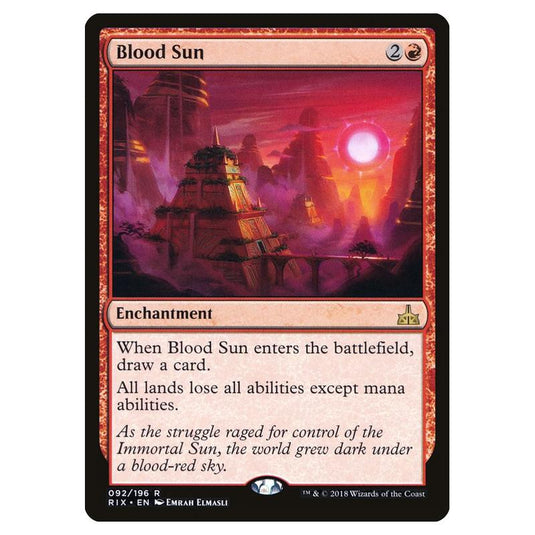 Magic The Gathering - Rivals Of Ixalan - Blood Sun - 92/196 (Foil)