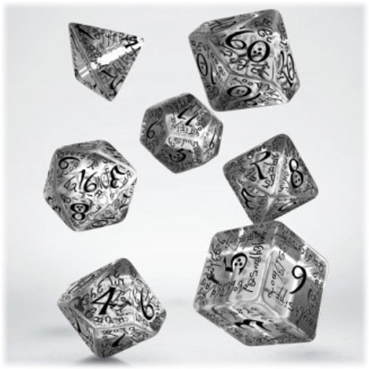 Elvish Translucent & Black Dice Set (7)