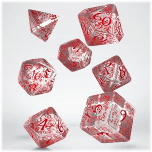 Elvish Translucent & Red Dice Set (7)