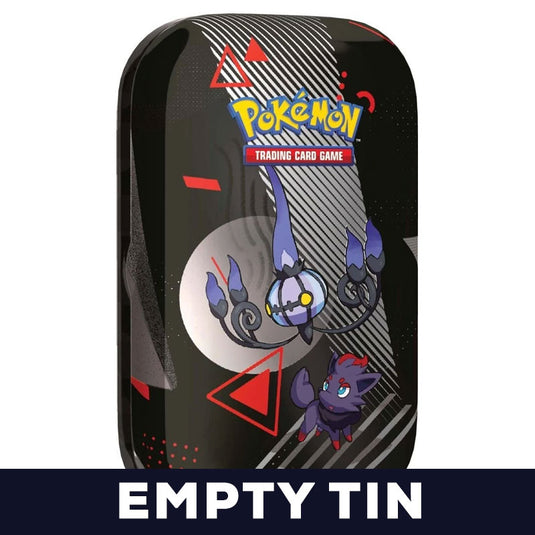 Pokemon - Scarlet & Violet - Black Bolt & White Flare - Unova Mini Tin - Chandelure & Zorua - Empty Tin