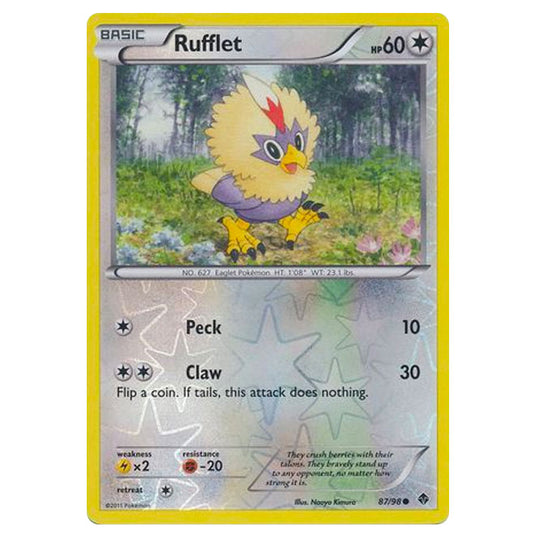 Pokemon - Black & White - Emerging Powers - (Reverse Holo) - Rufflet 87/98