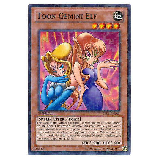 Yu-Gi-Oh! - Battle Pack 2 - War of the Giants - Toon Gemini Elf (Mosaic Rare) BP02-EN033