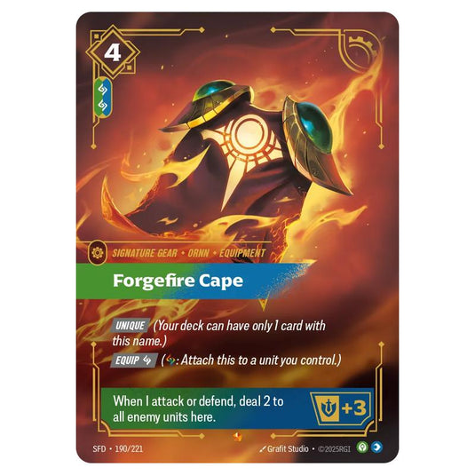 Riftbound: League of Legends TCG - Spiritforged - Forgefire Cape - 190/221