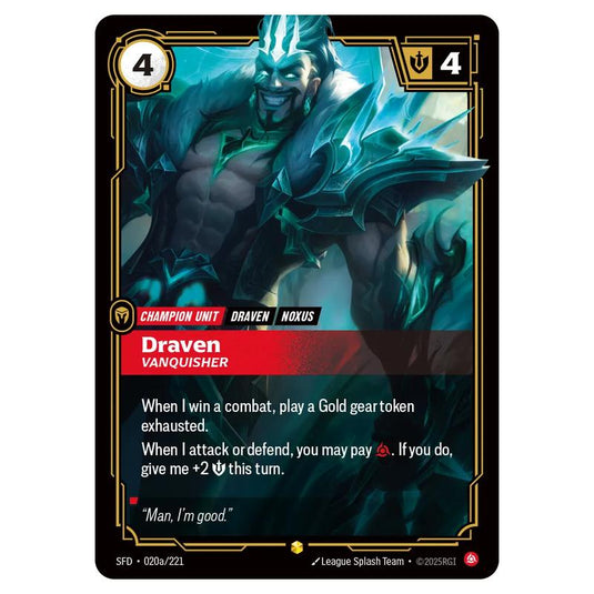 Riftbound: League of Legends TCG - Spiritforged - Draven - Vanquisher - 020a/221