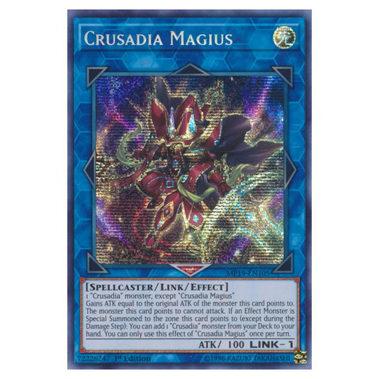 Yu-Gi-Oh! - 2019 Gold Sarcophagus Tin Mega Pack - Crusadia Magius (Prismatic Secret Rare) MP19-EN105