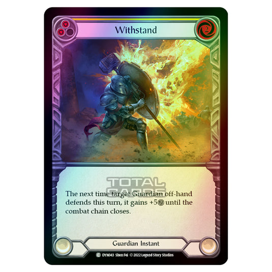 Flesh & Blood - Dynasty - Withstand (Yellow) (Rainbow Foil) - DYN043-RF