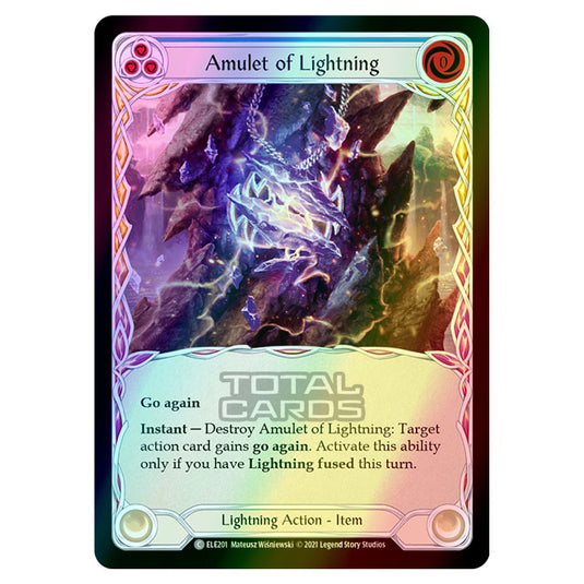 Flesh & Blood - Tales of Aria - AMULET OF LIGHTNING (Common) ELE201 (Rainbow Foil)