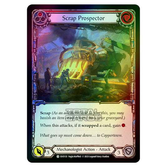 Flesh & Blood - Bright Lights - Scrap Prospector (Red) (Rainbow Foil) - EVO135