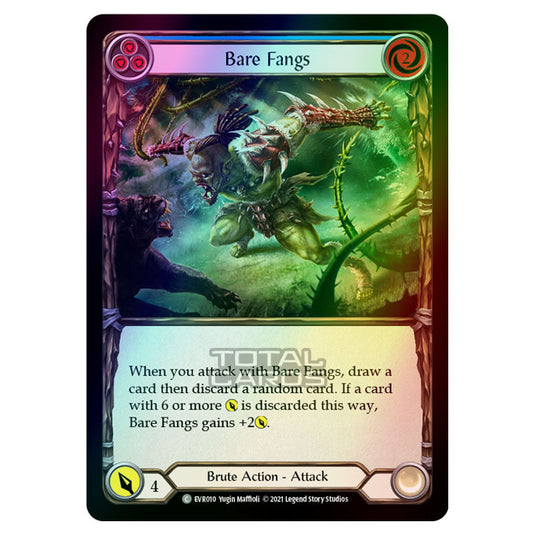 Flesh & Blood - Everfest - Bare Fangs (Common) EVR010 (Rainbow Foil)
