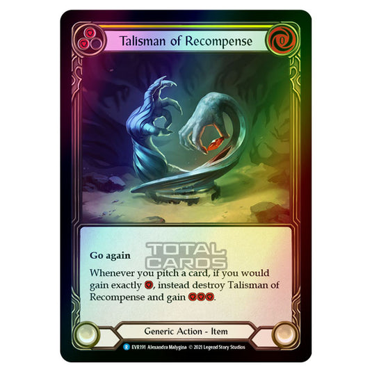 Flesh & Blood - Everfest - Talisman Of Recompense (Rare) EVR191 (Cold Foil)