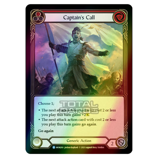 Flesh & Blood - Monarch - Captain's Call (Rare) MON260 (Rainbow Foil)