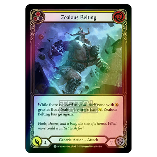 Flesh & Blood - Monarch - Zealous Belting (Common) MON294 (Rainbow Foil)