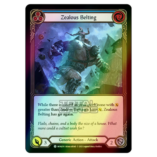 Flesh & Blood - Monarch - Zealous Belting (Common) MON295 (Rainbow Foil)