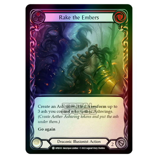 Flesh & Blood - Uprising - Rake The Embers (Red) (Rainbow Foil) (Common) UPR033R