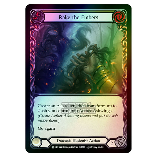 Flesh & Blood - Uprising - Rake The Embers (Yellow) (Rainbow Foil) (Common) UPR034R