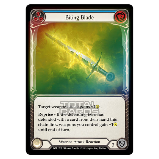 Flesh & Blood - Welcome to Rathe - Biting Blade (Common) - WTR137 (Rainbow Foil)