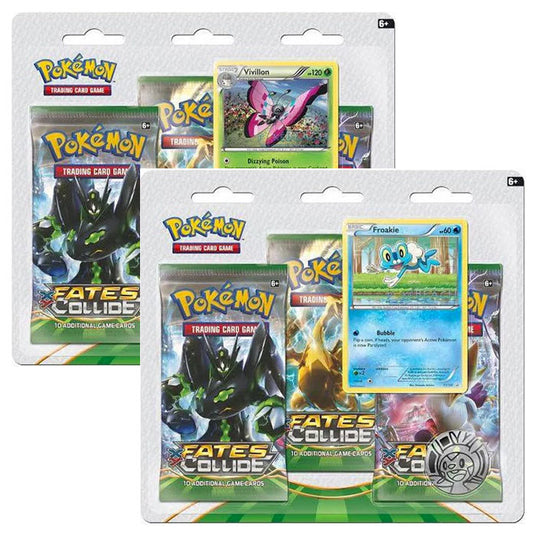 XY Fates Collide - Vivillon & Froakie - 3 Pack Blister Set