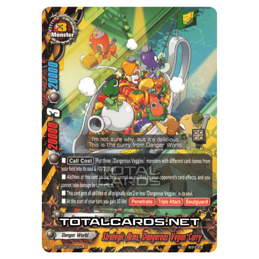 Future Card Buddyfight - Soaring Superior Deity Dragon - Strategic Arms, Dangerous Vegan Curry (R) S-BT06/0025