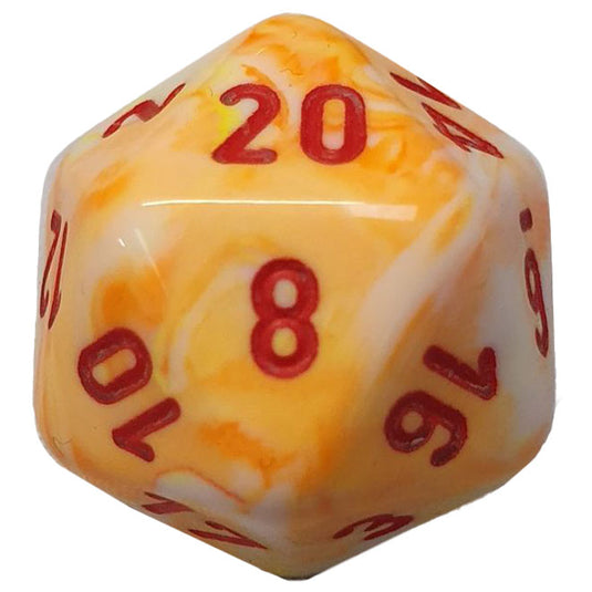 Chessex - Signature 16mm D20 - Festive Sunburst with Red