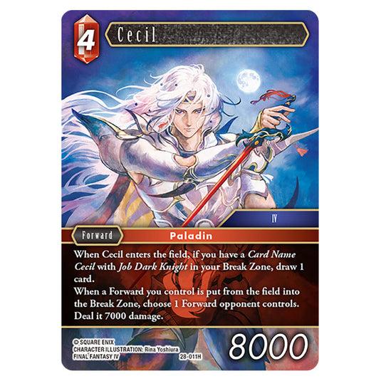 Cecil 28-011H card from the Final Fantasy set Dreamlike Oceans