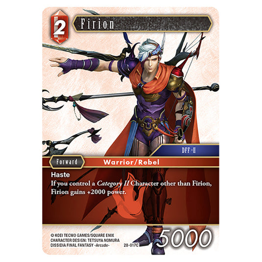 Firion 28-017C card from the Final Fantasy set Dreamlike Oceans