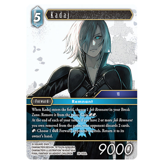 Kadaj 28-022L card from the Final Fantasy set Dreamlike Oceans