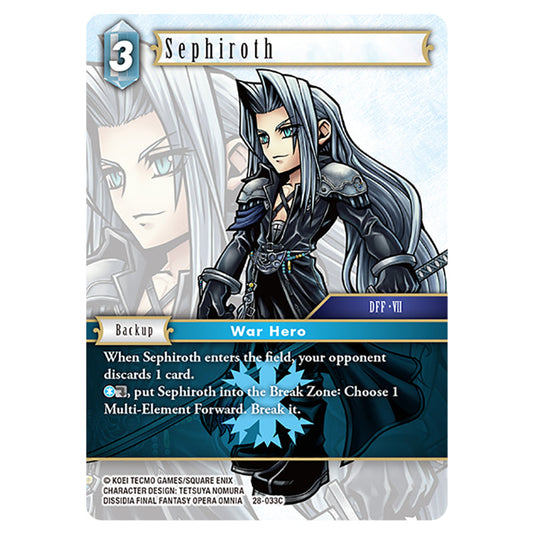 Sephiroth 28-033C card from the Final Fantasy set Dreamlike Oceans