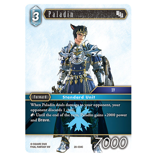 Paladin 28-034C card from the Final Fantasy set Dreamlike Oceans