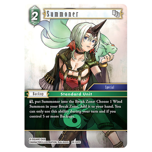 Summoner 28-047C card from the Final Fantasy set Dreamlike Oceans