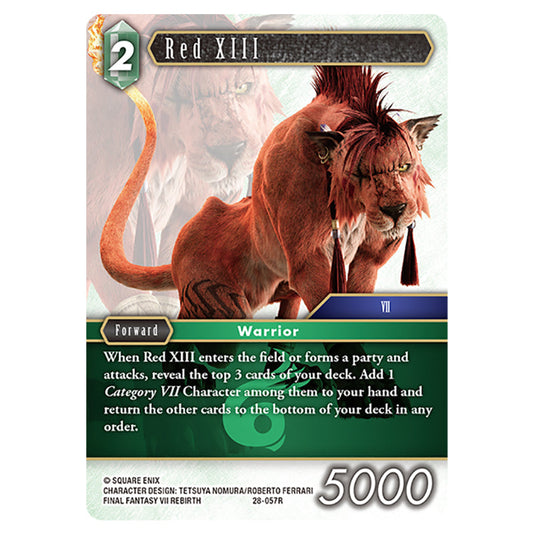 Red XIII 28-057R card from the Final Fantasy set Dreamlike Oceans