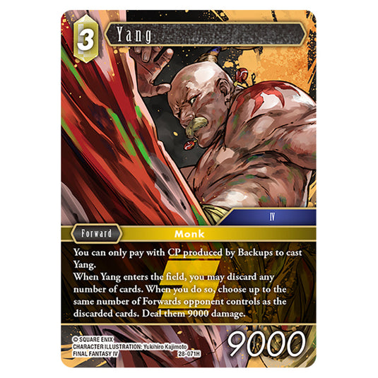 Yang 28-071H card from the Final Fantasy set Dreamlike Oceans