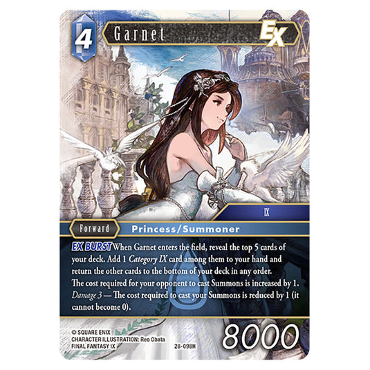 Garnet 28-098H card from the Final Fantasy set Dreamlike Oceans