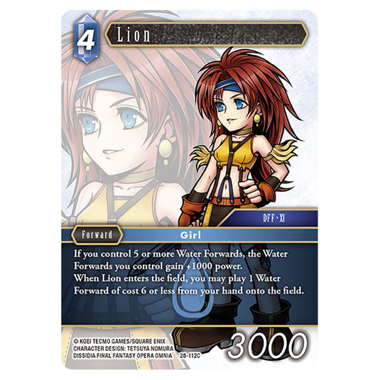 Lion 28-112C card from the Final Fantasy set Dreamlike Oceans