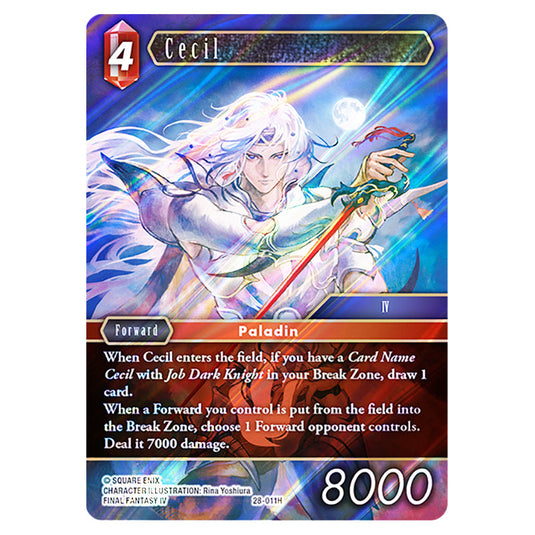 Cecil 28-011H card from the Final Fantasy set Dreamlike Oceans
