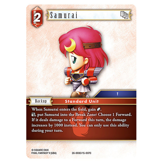 Samurai 26-008C/15-007C card from the Final Fantasy set Gunslinger in the Abyss