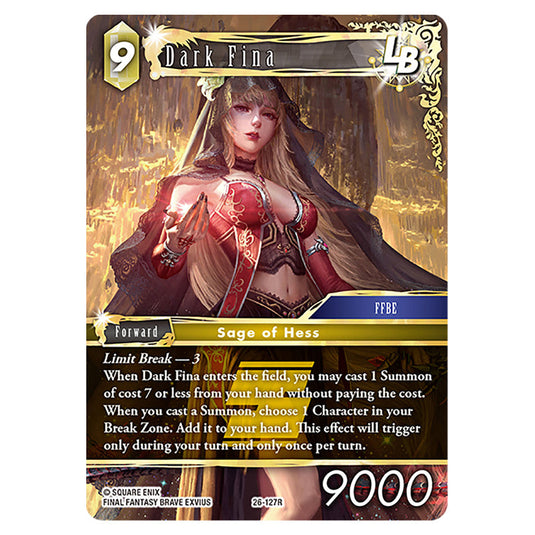 Dark Fina 26-127R card from the Final Fantasy set Gunslinger in the Abyss