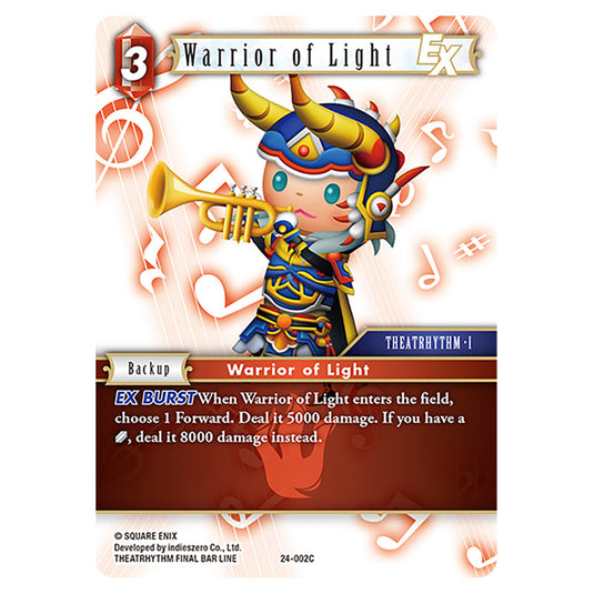 Warrior of Light 24-002C card from the Final Fantasy set Hidden Legends