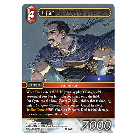 Cyan 24-003H card from the Final Fantasy set Hidden Legends