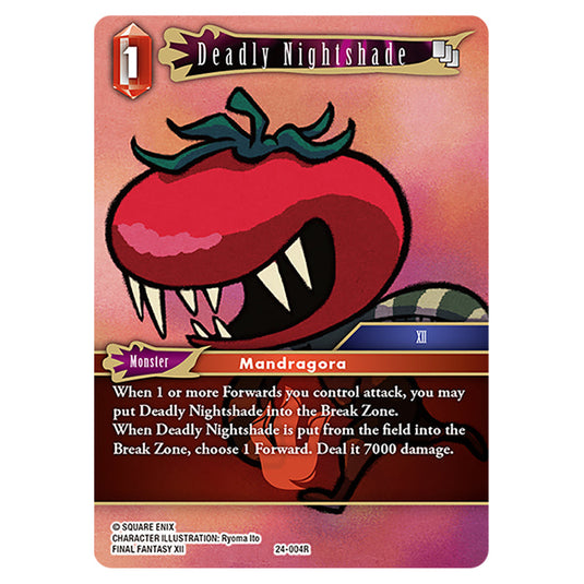 Deadly Nightshade 24-004R card from the Final Fantasy set Hidden Legends