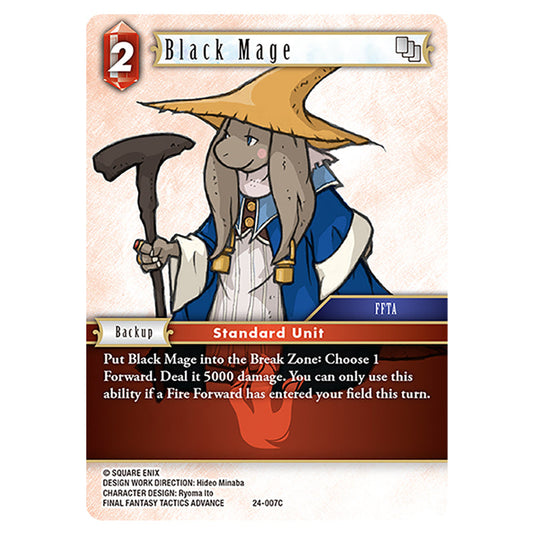 Black Mage 24-007C card from the Final Fantasy set Hidden Legends