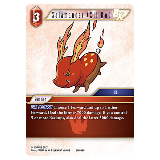 Salamander (XII RW) 24-008C card from the Final Fantasy set Hidden Legends