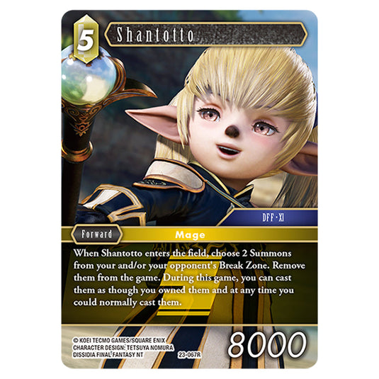This is the Shantotto card from Final Fantasy - Hidden Trials.